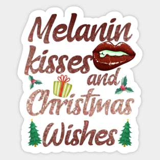 Melanin Kisses and christmas wishes Sticker